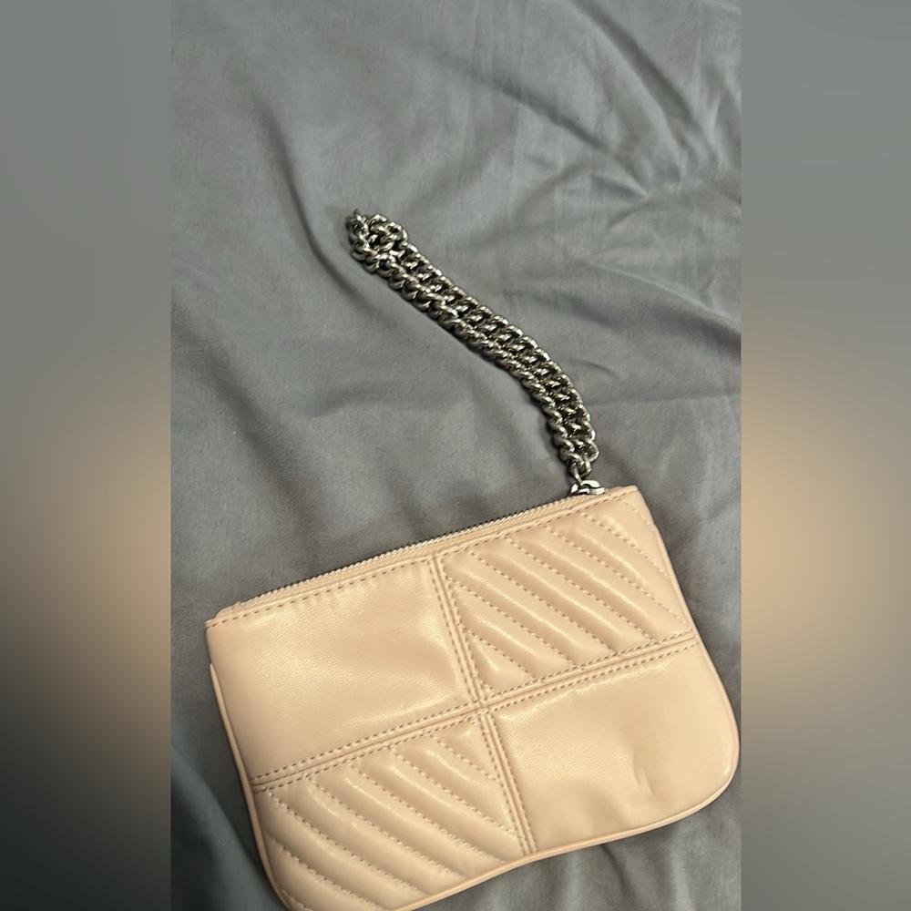 Express pink beige hand wristlet